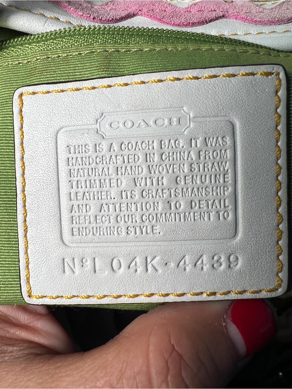 VINTAGE Coach RARE Y2K Leafy Ladybug Boxy Straw Tote Bag Limited Edition 4439 - Picture 13 of 17